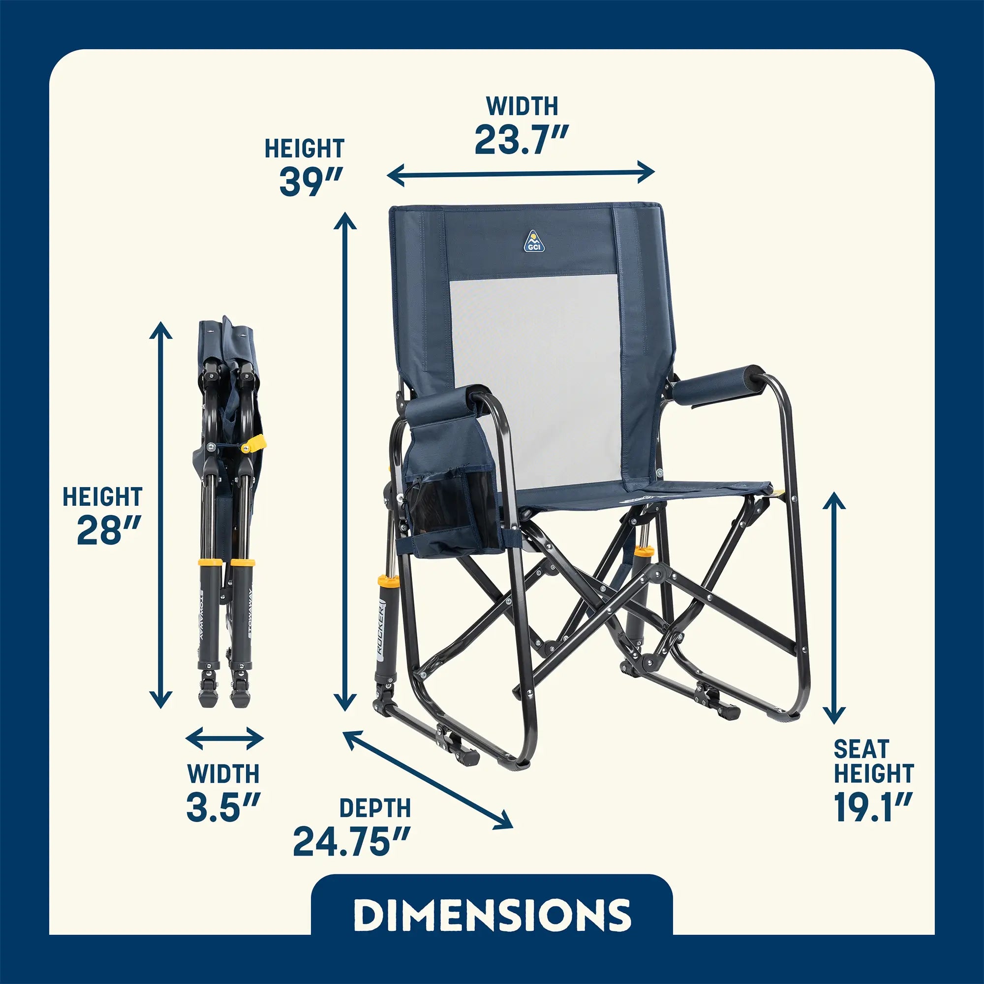 Stowaway Rocker™ with Storage Pouch